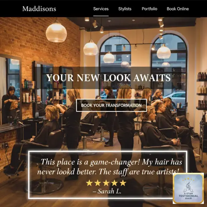 Happy client in a modern hair salon